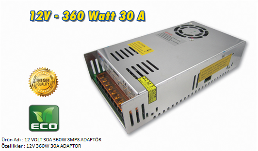 12 VOLT 30A 360W SMPS ADAPTÖR